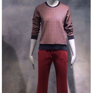 Theory Navy and Red Poppy Sweater